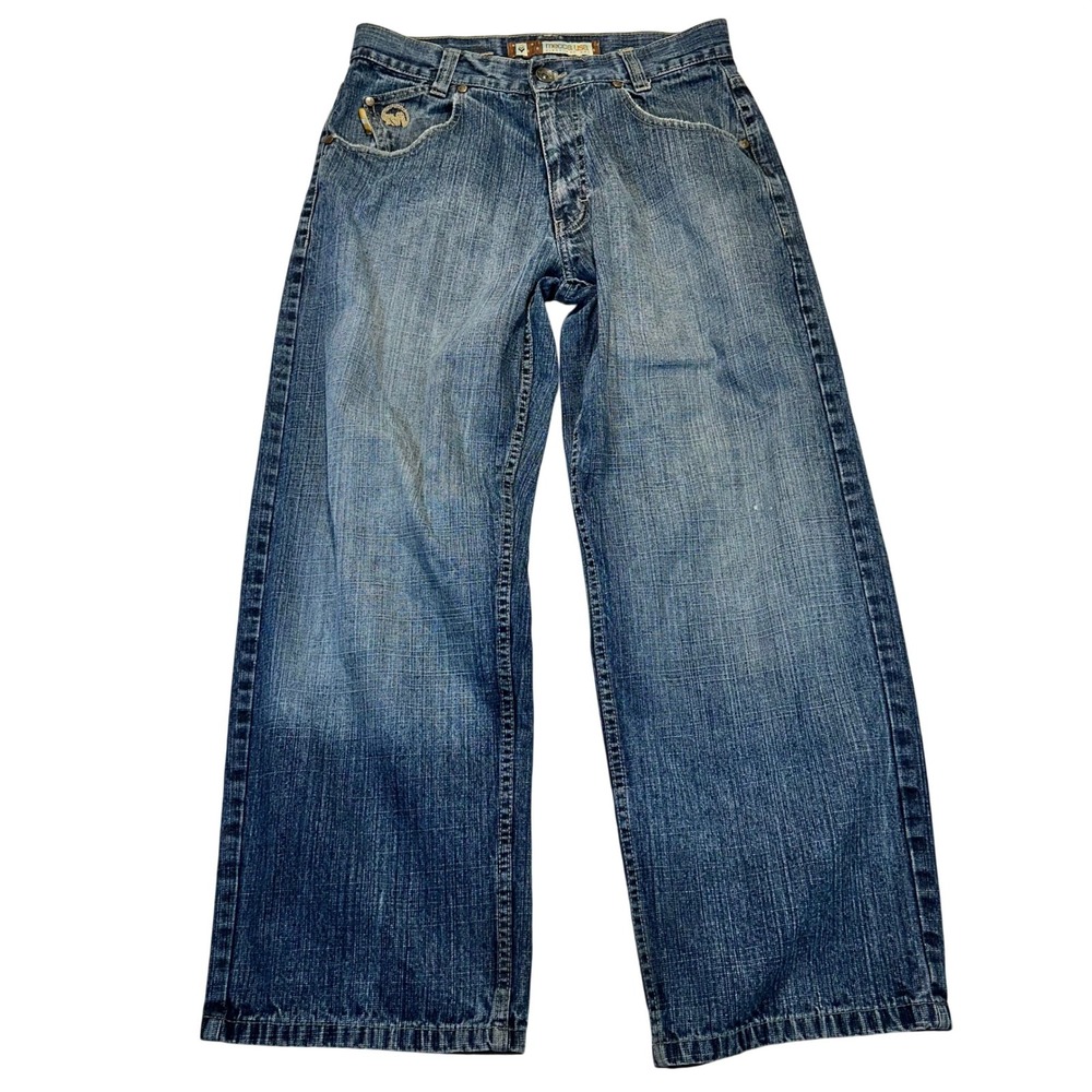 Mecca USA Wide Leg Jeans Mens 32x30 Blue Baggy Y2K Streetwear Hip Hop